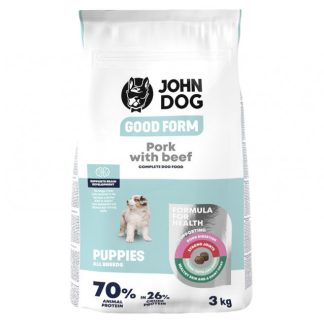 Сухой корм для собак JOHN DOG Good Form Junior со вкусом свинины и говядины - 3 кг