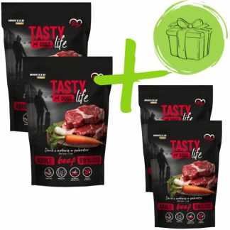 Влажный корм для собак BIOFEED Tasty Dogs Life Beef - 2 упаковки по 500 г + 2 упаковки по 500 г БЕСПЛАТНО