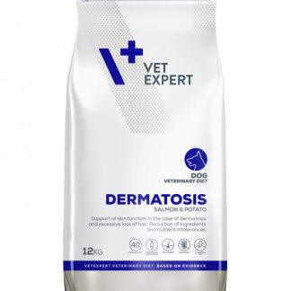 VETEXPERT Ветеринарный корм для собак с дерматозом, лосось и картофель, моно-сухой корм - 12 кг