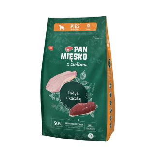 PAN MĘSKO с травами, индейкой и уткой M - сухой корм для собак - 9 кг