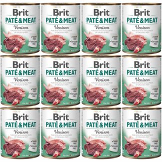 BRIT Paté & Meat Venison - влажный корм для собак - 12 x 800 г