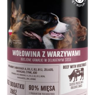 Влажный корм для собак PET REPUBLIC для взрослых собак средних и крупных пород, говядина с овощами - 1250 г