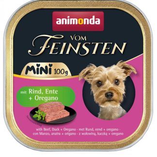 ANIMONDA Vom Feinsten Adult Mini Beef, Duck and Oregano - влажный корм для собак - 100 г