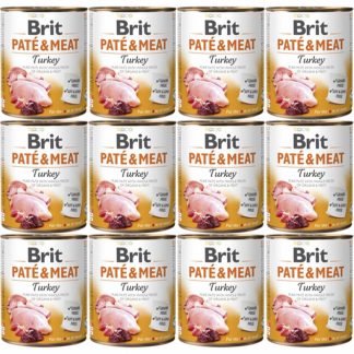Влажный корм для собак BRIT Paté & Meat Turkey - 12 x 800 г