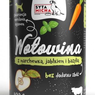 SYTA MICHA Говядина с морковью, яблоком и базиликом Моно - влажный корм для собак - 400 г