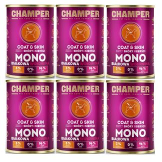 Влажный корм для собак CHAMPER Coat & Skin Mono Beef - 6 x 400 г