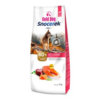 GOLD DOG Snocerek Корм для собак крупных пород, говядина и лосось, сухой, 15 кг