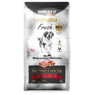 BIOFEED Euphoria Fresh Adult Medium & Large Pork & Beef - сухой корм для собак - 2 кг