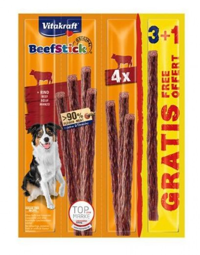 Лакомство для собак VITAKRAFT Beef Stick Beef - 3+1 шт. БЕСПЛАТНО!