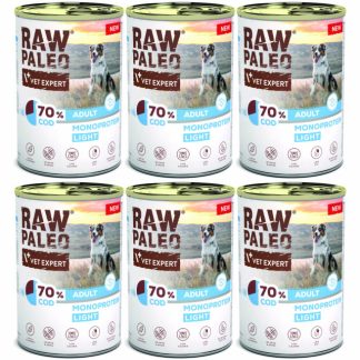 VETEXPERT Raw Paleo Cod Light Mono - влажный корм для собак - 6 x 400 г