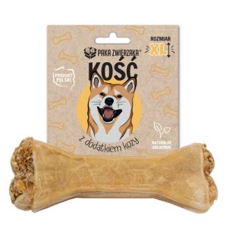Лакомство для собак PAKA ZWIERZAKA в форме кости с козьим мясом, размер XL, 17 см, 115 г.