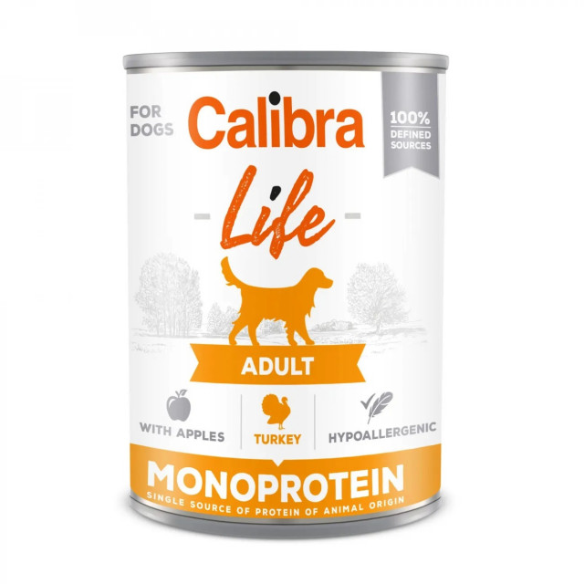 Влажный корм для собак CALIBRA Dog Life Adult Turkey with apples Mono - 400 г