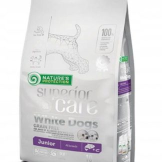 NATURE'S PROTECTION Superior Care White Dogs Grain Free Junior Salmon - сухой корм для собак - 10 кг