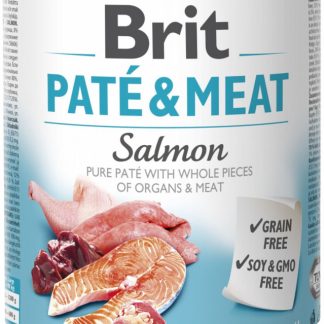 BRIT Paté & Meat with Salmon - влажный корм для собак - 800 г