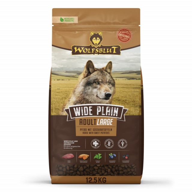 WOLFSBLUT Wide Plain Large Breed Horse with Sweet Potato Mono - сухой корм для собак - 12,5 кг