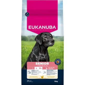 EUKANUBA Корм для пожилых собак крупных и очень крупных пород, курица, сухой, 15 кг