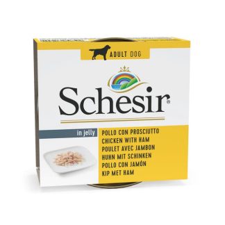 SCHESIR для взрослых собак в желе: куриное филе и ветчина, 150 г