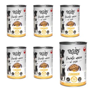 Влажный корм для собак TUF TUF с кусочками мяса птицы - 6 x 1250 г