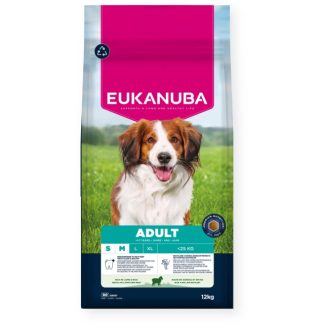 EUKANUBA Корм для взрослых собак мелких/средних пород, богатый ягненком и рисом, сухой, 12 кг