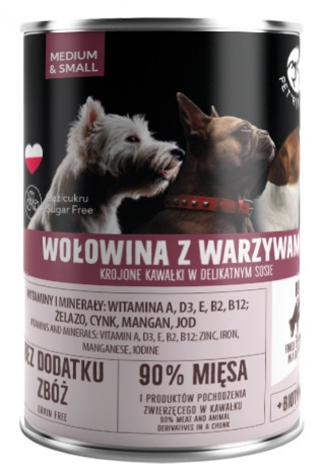 Влажный корм для собак PET REPUBLIC для взрослых собак средних и маленьких пород, говядина с овощами - 400 г