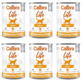 Влажный корм для собак CALIBRA Dog Life Adult с индейкой и яблоками - 6 x 400 г