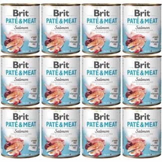 BRIT Paté & Meat Salmon - влажный корм для собак - 12 x 800 г