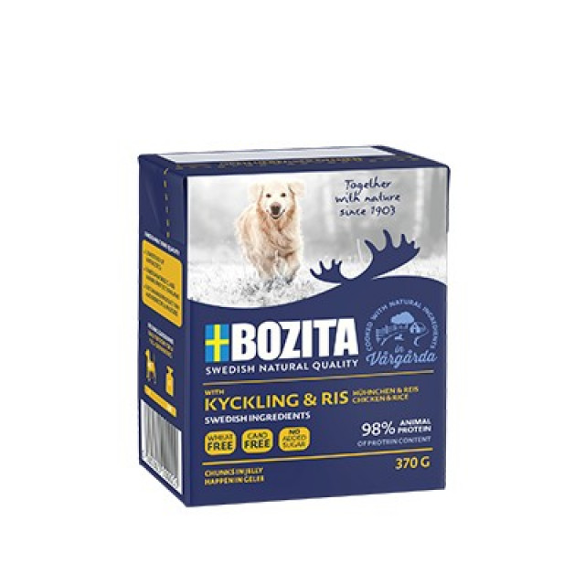 Влажный корм для собак BOZITA с курицей и рисом в желе - 370 г