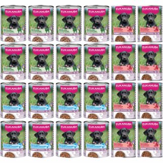 Влажный корм для щенков EUKANUBA Life Care, смесь вкусов - 24 x 400 г