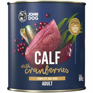Влажный корм для собак JOHN DOG Berry Line Adult Mono Veal with Cranberries - 800 г.