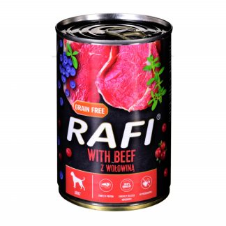DOLINA NOTECI Rafi с говядиной, клюквой и черникой - влажный корм для собак - 400 г