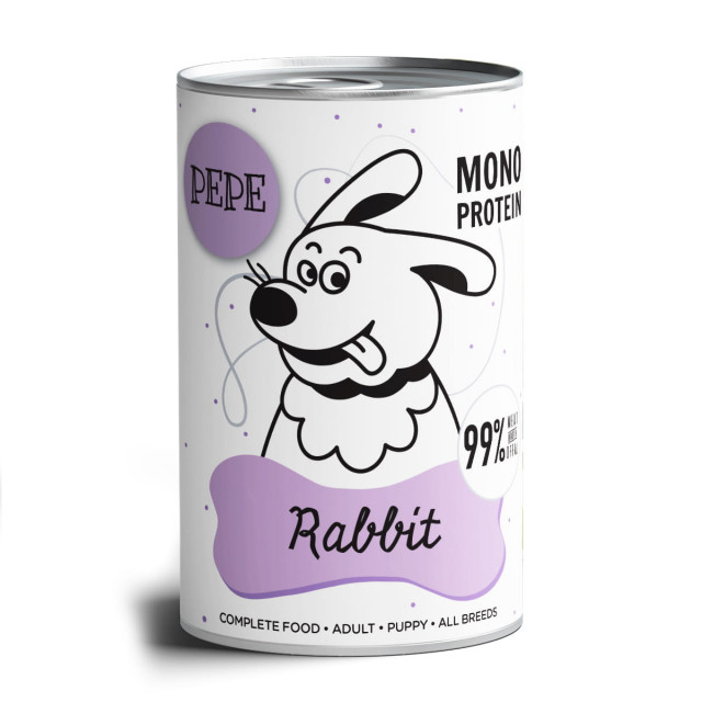 Влажный корм для собак PET PAKA Pepe Rabbit Mono - 400 г