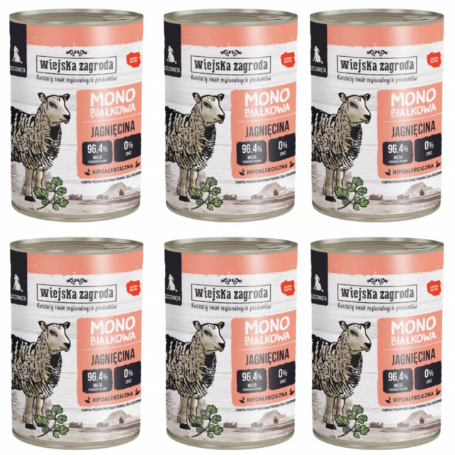 Влажный корм для собак Rural Farm Puppies Monoprotein Lamb - 6 x 400 г