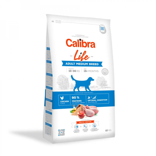 CALIBRA Life Adult Medium breed Chicken - сухой корм для собак - 12 кг