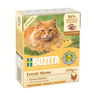 BOZITA Fresh Menu Стерилизованное куриное мясо (экстра) - влажный корм для кошек - 370 г