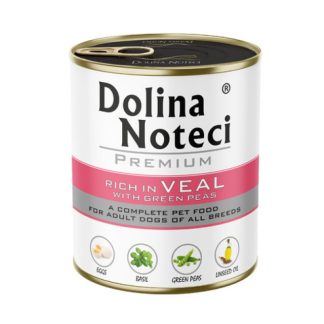 DOLINA NOTECI Премиум-корм для собак с высоким содержанием телятины и зеленым горошком - влажный корм для собак - 800 г
