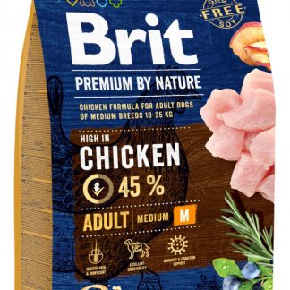BRIT PREMIUM BY NATURE Adult M - сухой корм с курицей для взрослых собак средних пород - 8 кг