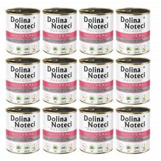DOLINA NOTECI Премиум-корм для собак с высоким содержанием телятины и зеленым горошком - влажный корм для собак - 12 x 800 г