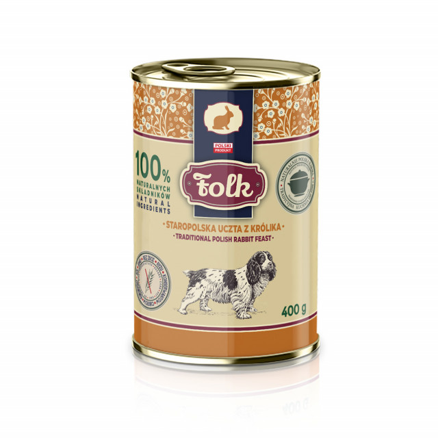 FOLK Old Polish rabbit feast Mono - влажный корм для собак - 400 г