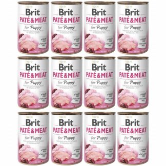 BRIT Paté & Meat Puppy Chicken - влажный корм для собак - 12 x 400 г