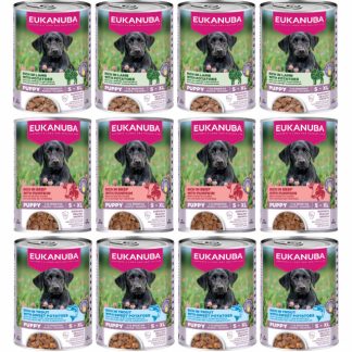 Влажный корм для щенков EUKANUBA Life Care, смесь вкусов - 12 x 400 г
