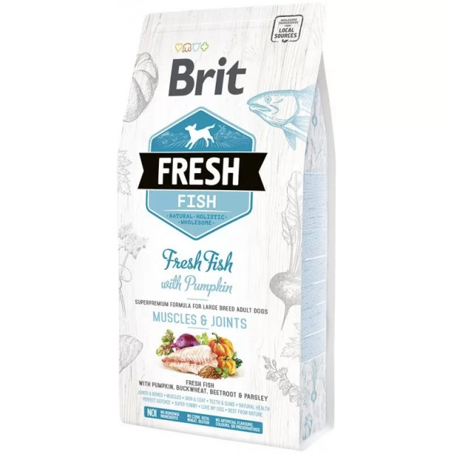 BRIT Fresh Muscles & Joints Рыба с тыквой - сухой корм для собак - 12 кг