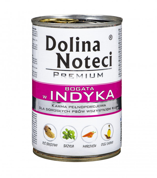 DOLINA NOTECI Премиальный влажный корм для собак с высоким содержанием индейки - 400 г