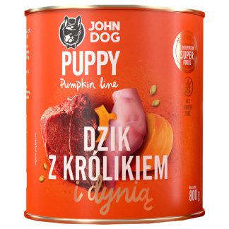 Влажный корм для собак JOHN DOG Pumpkin Puppy Wild Boar with Rabbit and Pumpkin - 800 г