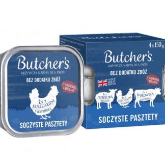 Оригинальный паштет из сочной печени или почек от Butcher's, смесь вкусов, для собак, 4 x 150 г.