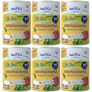 Влажный корм для собак BALTICA «Вкусы регионов»: свинина моно-свинина с яблоком - 6 x 400 г