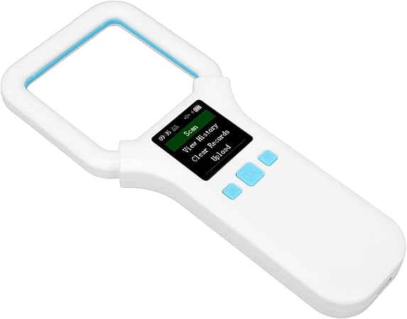 aqxreight Scanner de Puces pour Animaux de Compagnie, 134,2 кГц, 125 кГц, двойная частота, портативный, перезаряжаемый, Lecteur d'étiquettes d'Animaux for Chiens, Chats, Vétérinaires, Abris,
