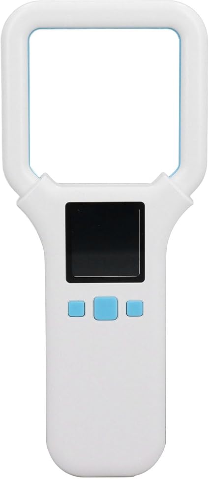 ViaGasaFamido Lecteur d'etiquettes d'Animaux, ABS, сканер идентификации Puce 134,2 кГц 125 кГц, запас 500 этикеток для животных Compagnie et Bétail