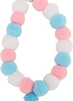 Tnfeeon Collier en Peluche pour Chat, Cache-cou d'hiver Doux pour Chats et Petits Chiens, la Conception à Pompon élastique Assure le Confort Подвеска les Promenades par Temps Froid (M)