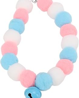 Колье для Animaux de Compagnie Boules en Peluche Légères et Douces Collier de Chat de Chien Mignon с колпаком для праздника QuotidienneОранжевый, 29 см, Cousu for pour Chat Doux (M)