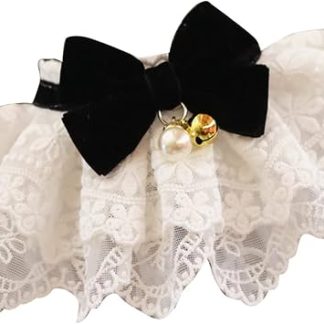 Collier à Bavoir en Dentelle pour Animaux de Compagnie, écharpe Confortable en Dentelle for Chat, pour Mariage, Usage Quotidien, Matériau en Polyester Résistant aux Déchirures, Taille S/M (S)